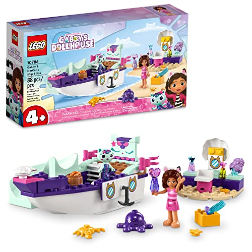 LEGO Gabby's Dollhouse Gabby & Mercat’s Ship & Spa 10786 . Boat Playset, Beauty Salon and Accessories