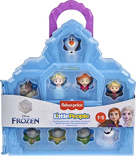 Fisher-Price Little People Toddler Playset Disney Frozen Carry Along Castle Case with 9 Figures for Preschool Kids Ages 18+ Months