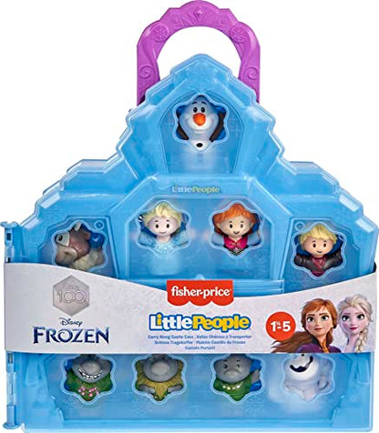 Fisher-Price Little People Toddler Playset Disney Frozen Carry Along Castle Case with 9 Figures for Preschool Kids Ages 18+ Months