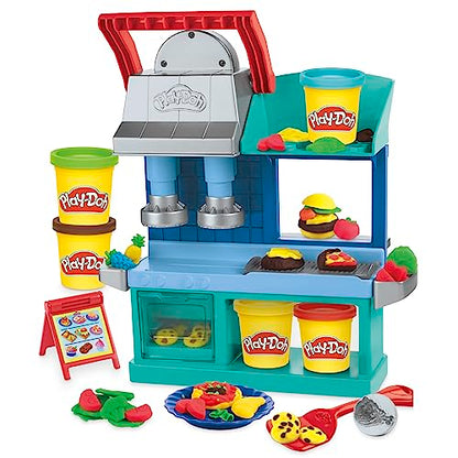 Play-Doh Kitchen Creations Busy Chef's Restaurant Playset, 2-Sided Play Kitchen set . Ages 3+