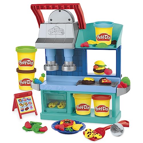 Play-Doh Kitchen Creations Busy Chef's Restaurant Playset, 2-Sided Play Kitchen set . Ages 3+