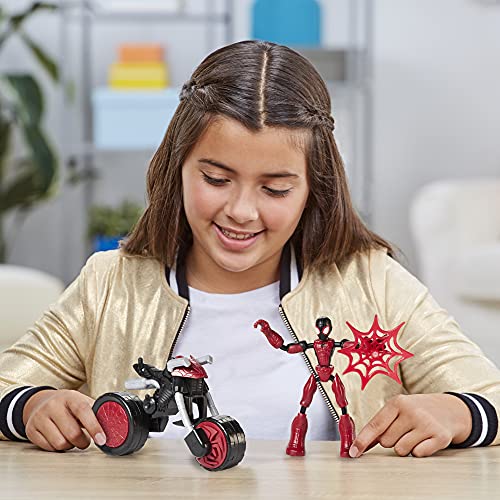 Spider-Man Marvel Bend and Flex, Flex Rider Action Figure and 2-in-1 Motorcycle for Kids Ages 4 and Up