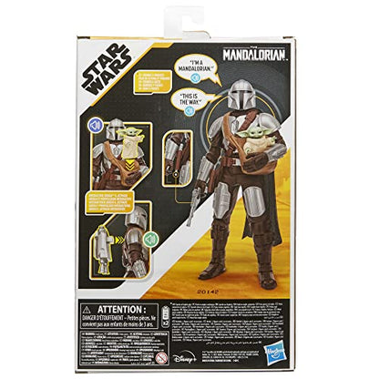 Playskool STAR WARS Galactic Action The Mandalorian & Grogu Interactive Electronic 12-Inch-Scale Action Figures,Toys for Kids Ages 4 and Up