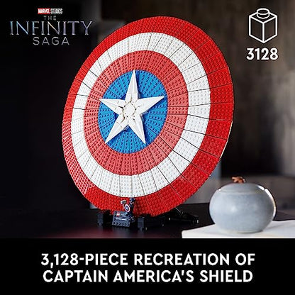 LEGO Marvel Captain America’s Shield 76262 Model Kit for Adults, Collectible Replica of Captain America’s Iconic Shield, This Disney Marvel Building Set for Adults Makes a Great Gift for Marvel Fans