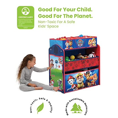 Delta Children Kids Easel and Play Station – Ideal for Arts & Crafts & 6 Bin Design and Store Toy Organizer - Greenguard Gold Certified, Nick Jr. PAW Patrol