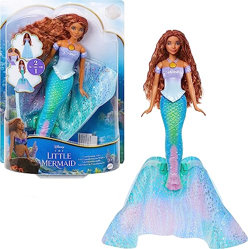 Mattel Disney The Little Mermaid Transforming Ariel Fashion Doll, Switch from Human to Mermaid