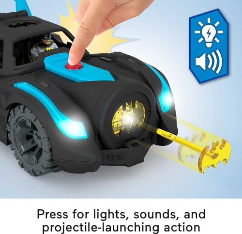 Imaginext DC Super Friends Batman Toys Lights & Sounds Batmobile with Batman Figure for Pretend Play Ages 3+ Years (Amazon Exclusive)