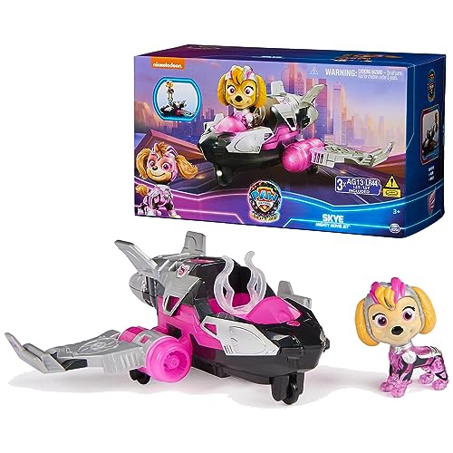 Paw Patrol: The Mighty Movie, Airplane Toy with Skye Mighty Pups Action Figure, Lights and Sounds, Kids Toys for Boys & Girls 3+