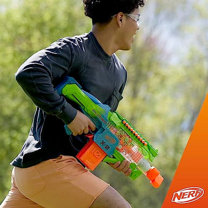 Nerf Elite 2.0 Double Punch Motorized Dart Blaster, Rapid Alternating Barrels, 50 Nerf Elite Darts, 2X 10-Dart Clips, Ages 8 & Up