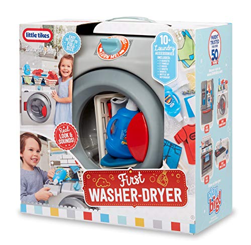 Little Tikes First Washer Dryer - Interactive Toy Washing Machine with 11 Laundry Accessories.