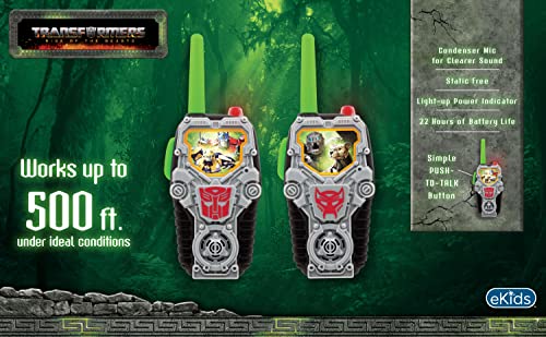 eKids Transformers Toy Walkie Talkies for Kids, Light-Up Indoor and Outdoor Toys for Kids and Fans of Transformers Toys