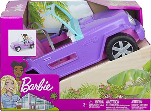 Barbie Toy Car, Purple Off-Road Vehicle with 2 Pink Seats and Treaded, Rolling Wheels