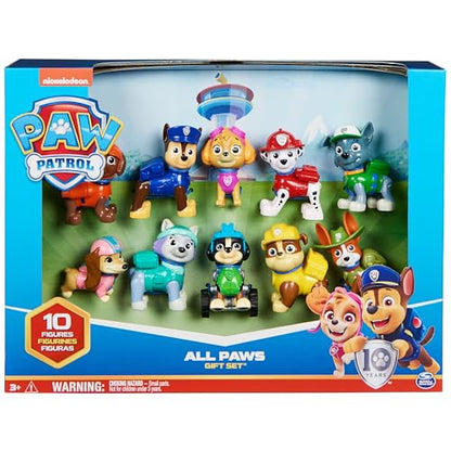 Paw Patrol, 10th Anniversary, All Paws On Deck Toy Figures Gift Pack with 10 Collectible Action Figures, Kids Toys for Ages 3 and up