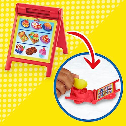 Play-Doh Kitchen Creations Busy Chef's Restaurant Playset, 2-Sided Play Kitchen set . Ages 3+