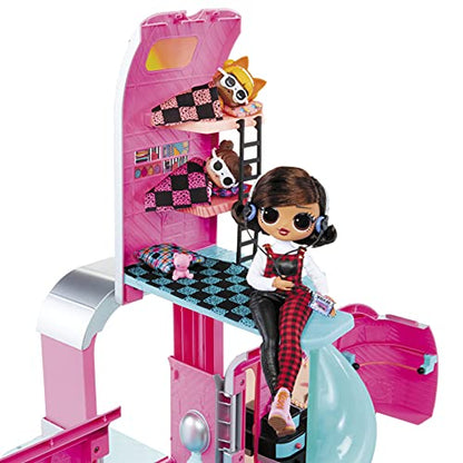 LOL Surprise OMG Glamper Fashion Camper Doll Playset with 55+ Surprises, Fully-Furnished with Light Up Pool, Water Slide, Bunk Beds, Cafe, BBQ Grill, DJ Booth - Ages 4 + Years