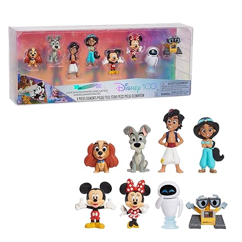 Disney100 Years of Love Celebration Collection Limited Edition 8-Piece Figure Pack, Officially Licensed Kids Toys for Ages 3 Up by Just Play