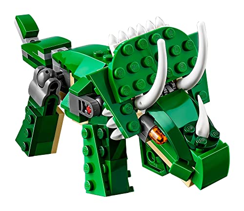 LEGO Creator Mighty Dinosaur Toy 31058, 3 in 1 Model, T. rex, Triceratops and Pterodactyl. Gifts for 7 & up