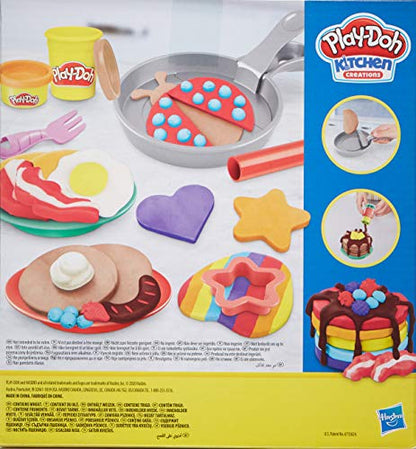 Play-Doh Kitchen Creations Flip 'n Pancakes Playset with 14 Play Kitchen Accessories . 3 and Up