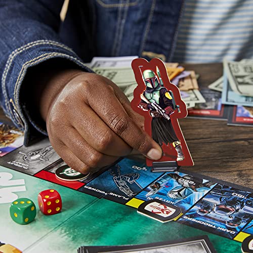 Monopoly: Star Wars Boba Fett Edition Board Game for Kids Ages 8+, Inspired by The Star Wars Movies and The Mandalorian TV Series