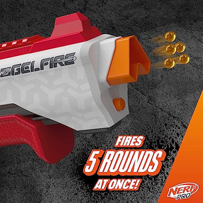 Nerf Pro Gelfire Raid Blaster, Fire 5 Rounds at Once, 10,000 Gel Rounds, 800 Round Hopper, Eyewear, Toys for Teens Ages 14 & Up