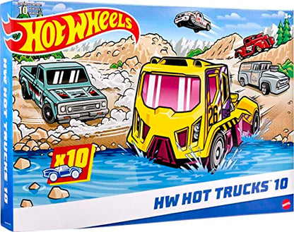 Hot Wheels 10-Pack, Set of 10 Toy Trucks in 1:64 Scale, Mix of Officially Licensed & Unlicensed (Styles May Vary) (Amazon Exclusive)