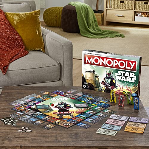 Monopoly: Star Wars Boba Fett Edition Board Game for Kids Ages 8+, Inspired by The Star Wars Movies and The Mandalorian TV Series