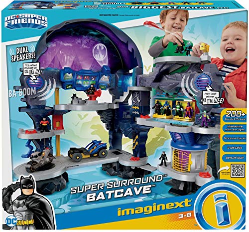 Fisher-Price Imaginext DC Super Friends Batman Playset Super Surround Batcave with Lights Sounds & Phrases for Ages 3+ Years,33 x 42 Inches (Amazon Exclusive)