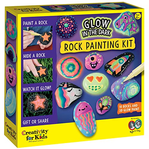 Creativity for Kids Glow in the Dark Rock Painting Kit - Ages 6+