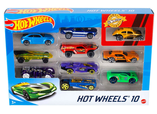 Hot Wheels Set of 10 1:64 Scale Toy Trucks and Cars for Kids and Collectors, Styles May Vary (Amazon Exclusive)