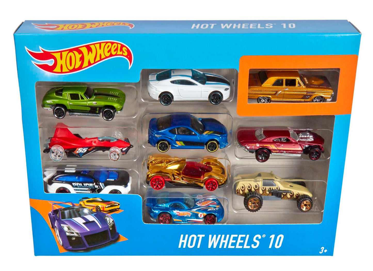 Hot Wheels Set of 10 1:64 Scale Toy Trucks and Cars for Kids and Collectors, Styles May Vary (Amazon Exclusive)