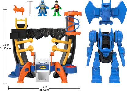 Imaginext DC Super Friends Batman Playset, Robo Command Center with Detachable 10-inch Robot, Batman & Robin Figures Ages 3+ Years