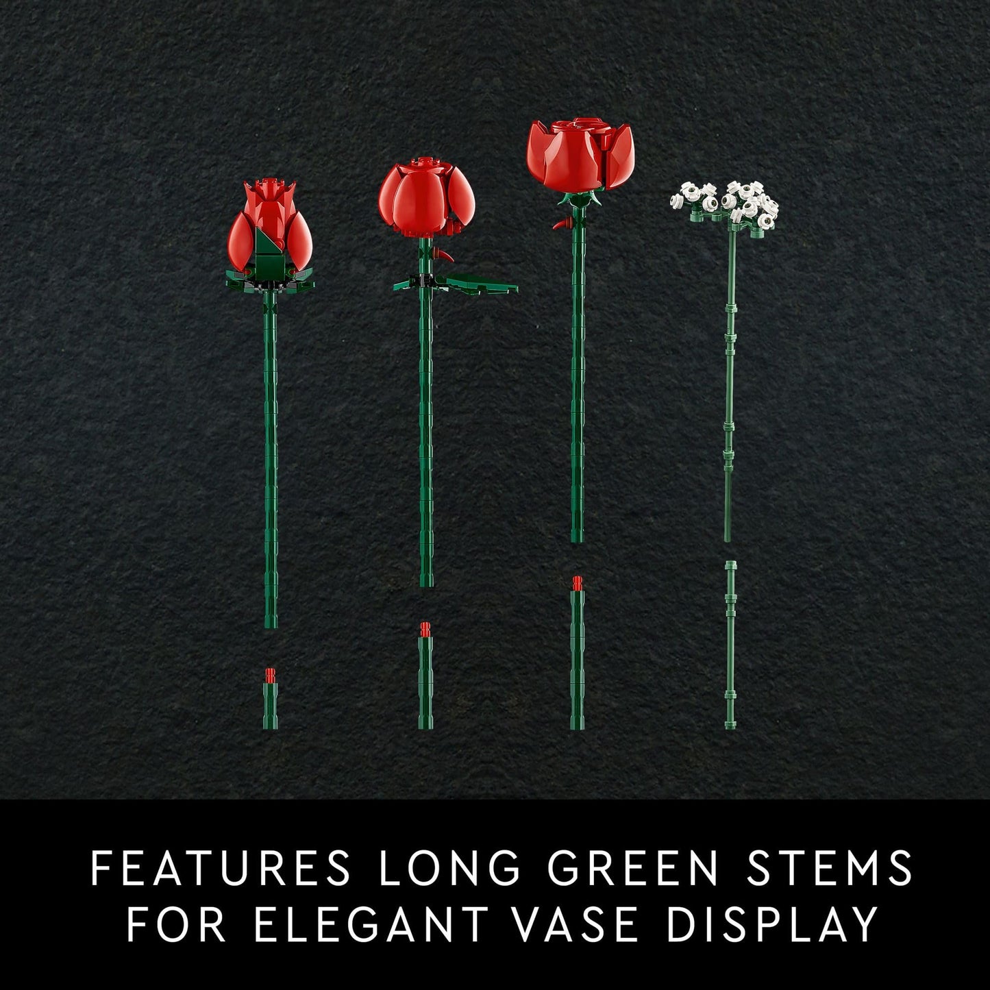 LEGO Icons Bouquet of Roses, Home Décor Artificial Flowers, Gift for Her or Him for Anniversary and Valentine’s Day, Botanical Collection, 10328